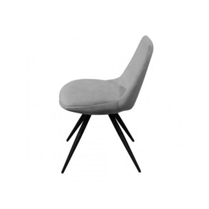 Chaise en velours avec piètement croix en métal noir - COCO