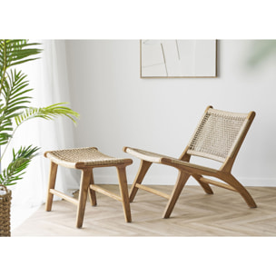 Poggiapiedi Derby in Teak Naturale — 60×40×42 cm