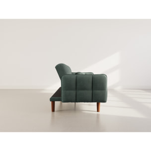 Adam - Canapé convertible clic-clac 2 places en tissu texturé - Vert