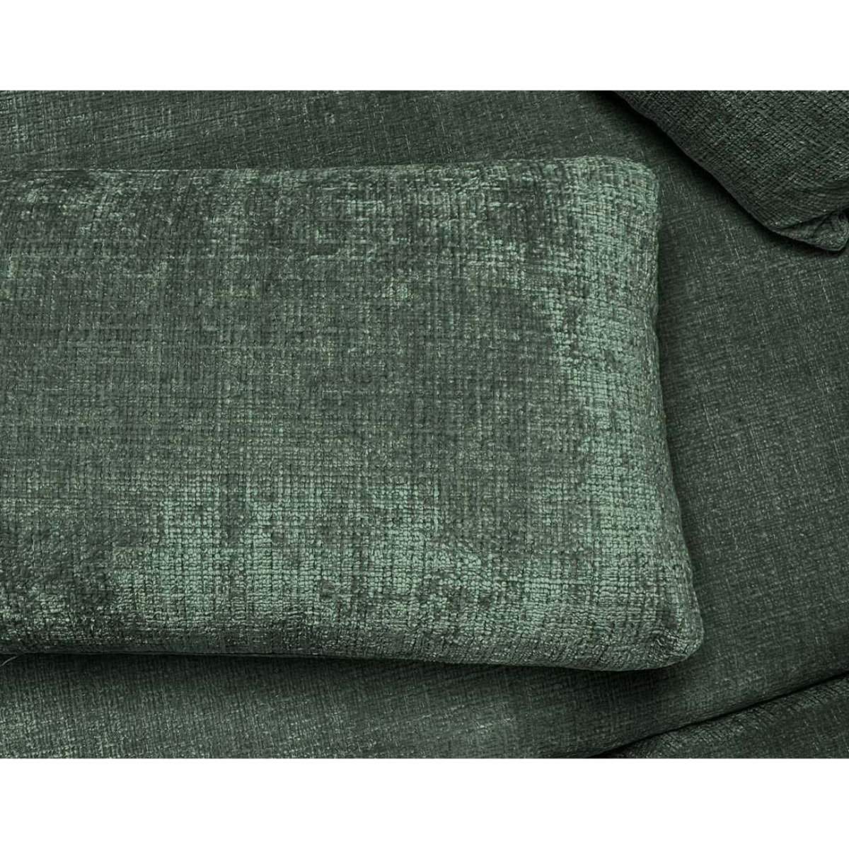 Miro - Canapé d'angle gauche 4 places convertible avec coffre en velours texturé - Vert