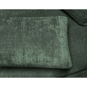 Miro - Canapé d'angle gauche 4 places convertible avec coffre en velours texturé - Vert