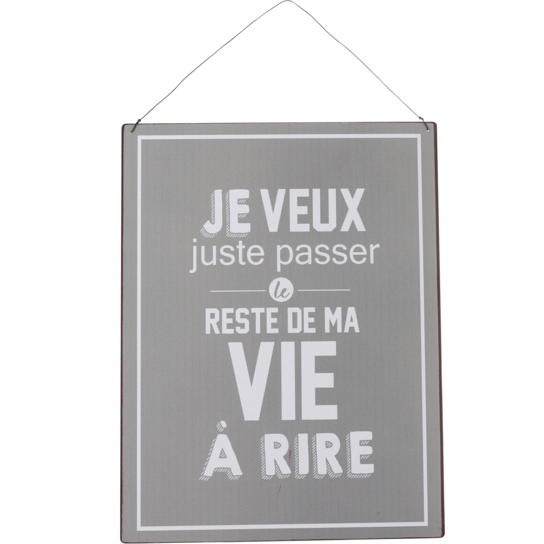 J-Line pancarte Life/Vie Anglais/Francais - métal - gris/blanc