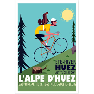 Poster de la montée de l'alpe d'huez Affiche seule