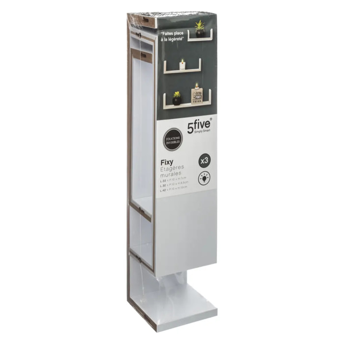 3 étagères murales - Blanc Fixy
