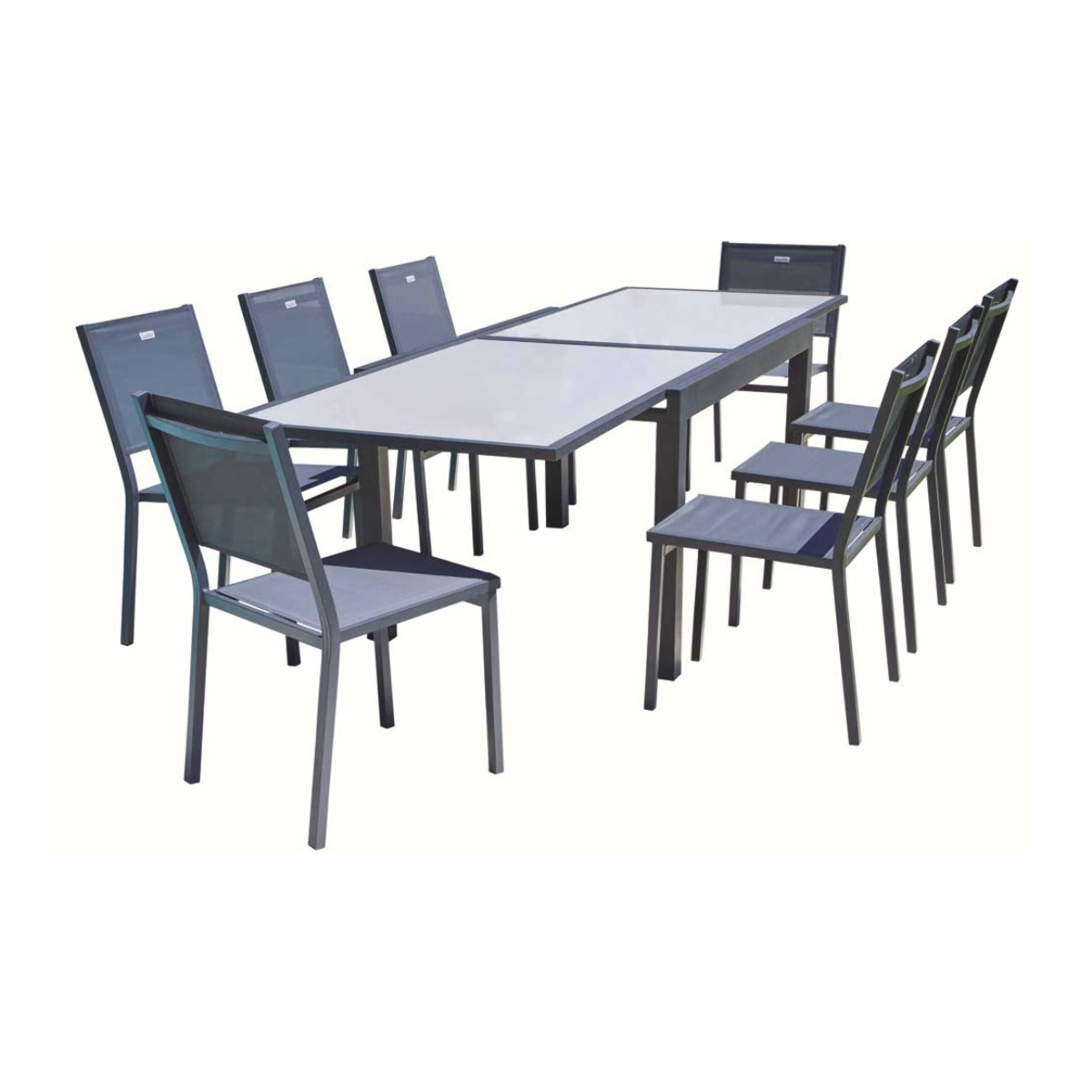 HONFLEUR VERRE - Ensemble table et chaises de jardin