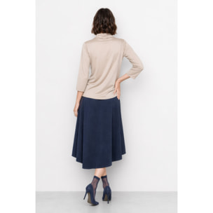 Kocca - Blusa in viscosa con scollo ad anello e maniche a 3/4 Donna