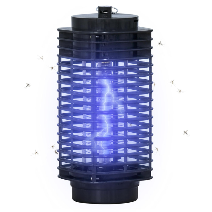 Outsunny Lampe anti-insectes anti moustique design lanterne tue mouche électrique destructeur d'insectes LED 3 W noir