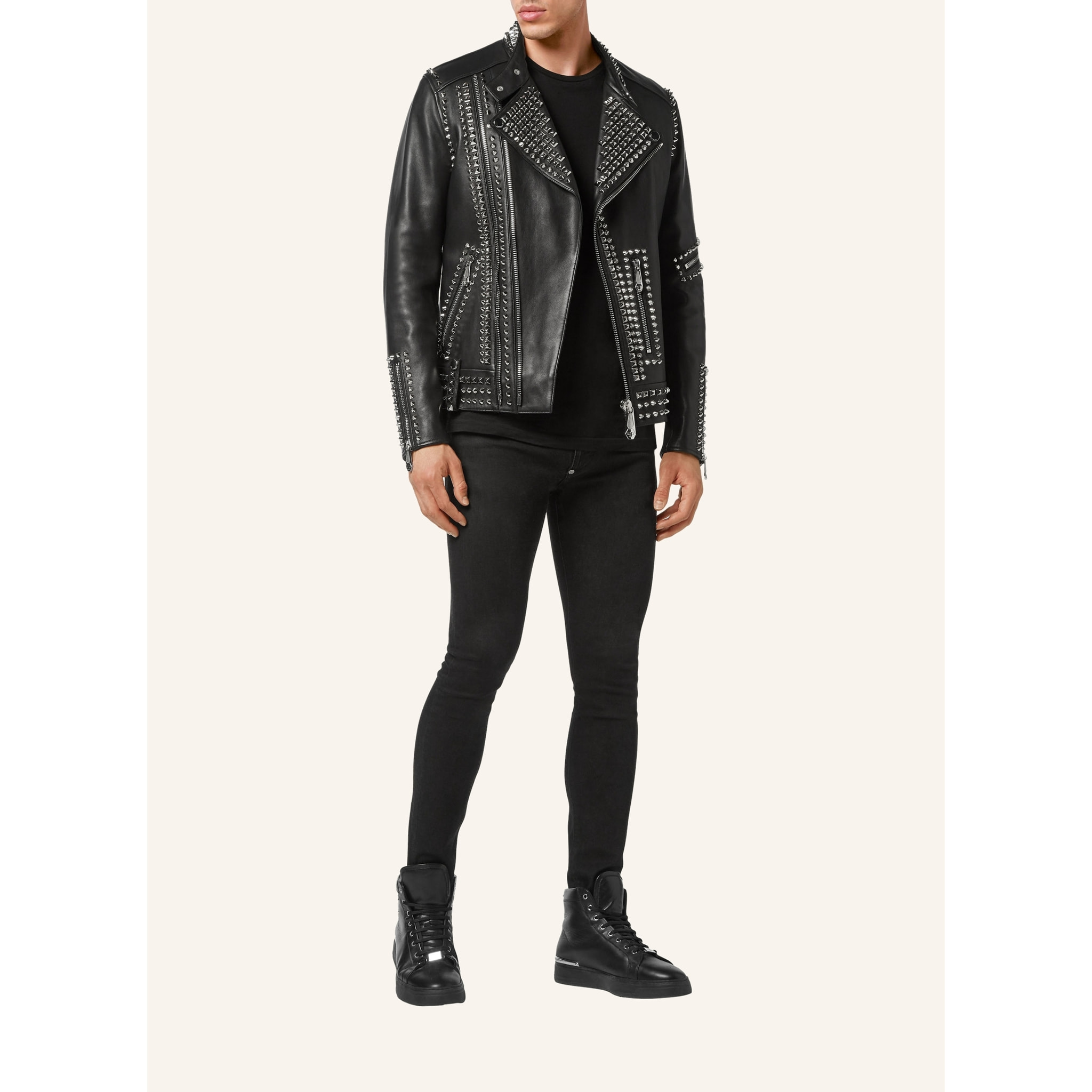 PHILIPP PLEIN Leather Biker