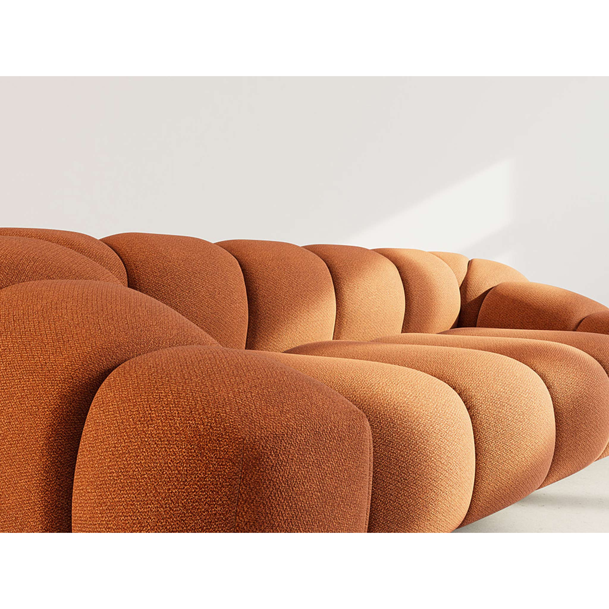 Ava - canapé 3 places en velours texturé - Terracotta