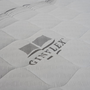 Materasso Matrimoniale Memory Foam 2 Strati Fisso H25 Ginflex Cotone Con Fascia Perimetrale Capitonè 160x190 (Antiacaro - Anallergico - Antibatterico - Ergonomico)