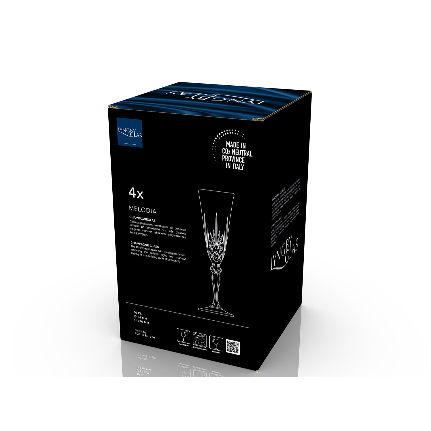 Set de 4 flûtes à champagne Melodia 16cl