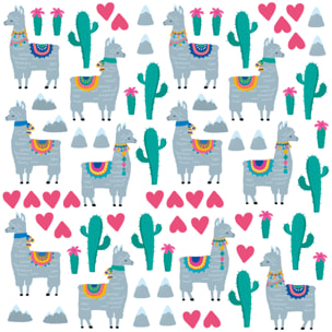 Stickers muraux | Sticker Mural Autocollant - LAMAS AMOUREUX ET CACTUS DU DÉSERT - adhésifs fond transparent