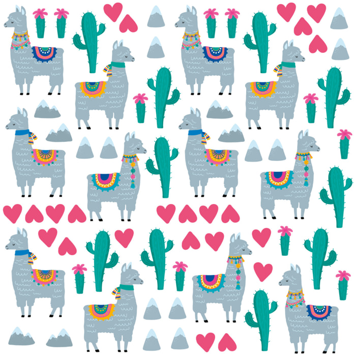 Stickers muraux | Sticker Mural Autocollant - LAMAS AMOUREUX ET CACTUS DU DÉSERT - adhésifs fond transparent