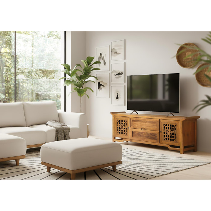Mueble TV de Madera de Teca 180 Cm Estilo Colonial Oriental