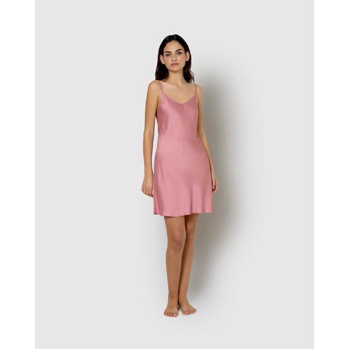Camisón corto de satén new malva