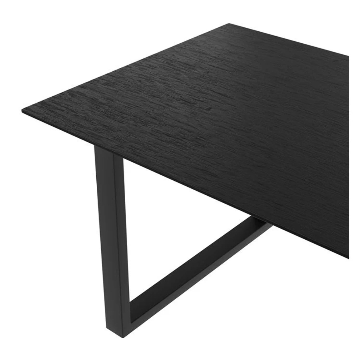 Table rectangulaire 10 personnes en bois de teck recyclé noir 240 cm - Adok