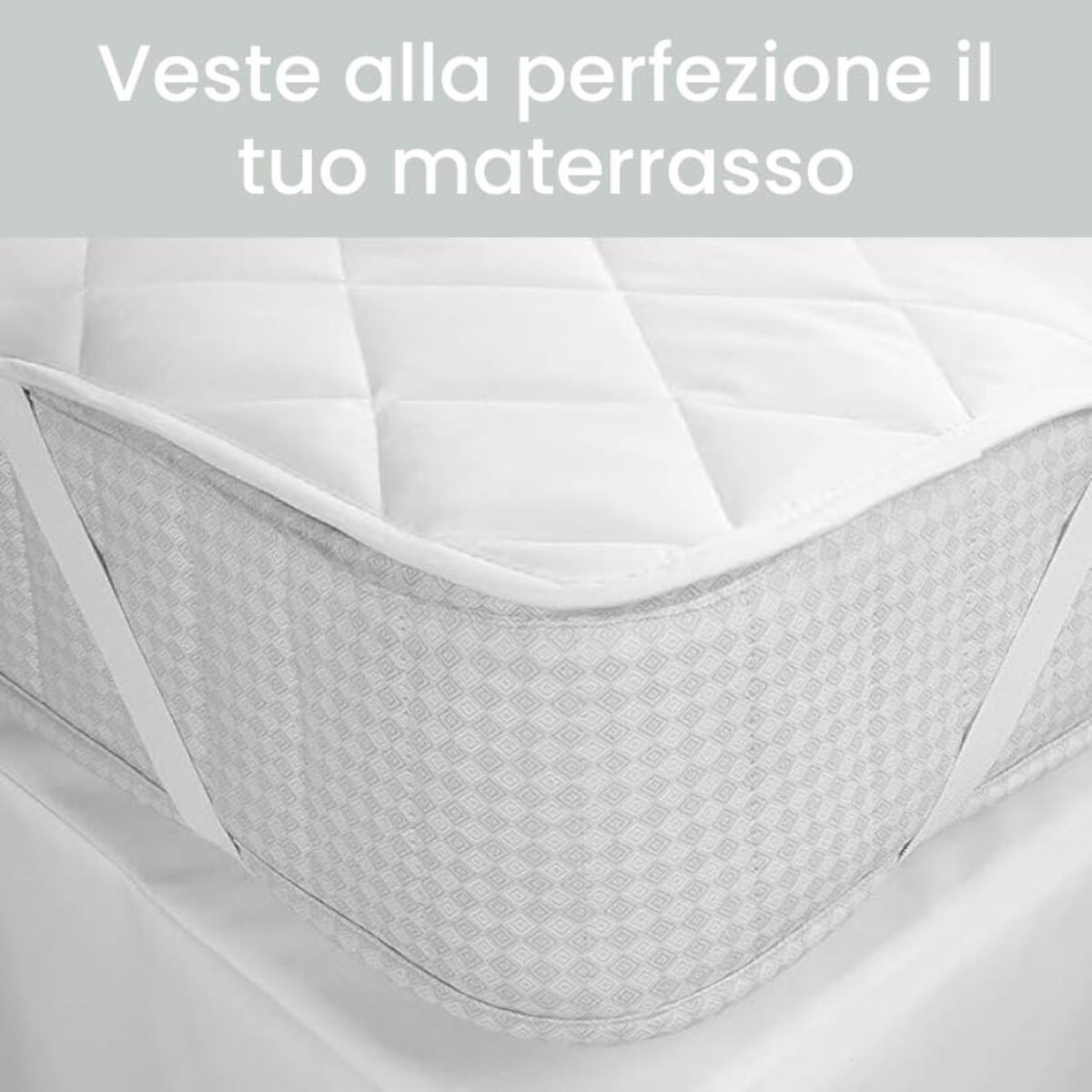 Topper matrimoniale imbottito trapuntato con angoli elastici, coprimaterasso morbido e confortevole, migliora il comfort del riposo e protegge il materasso, adatto a tutte le stagioni, stabile e pratico, lavabile in lavatrice, ideale per uso quotidiano