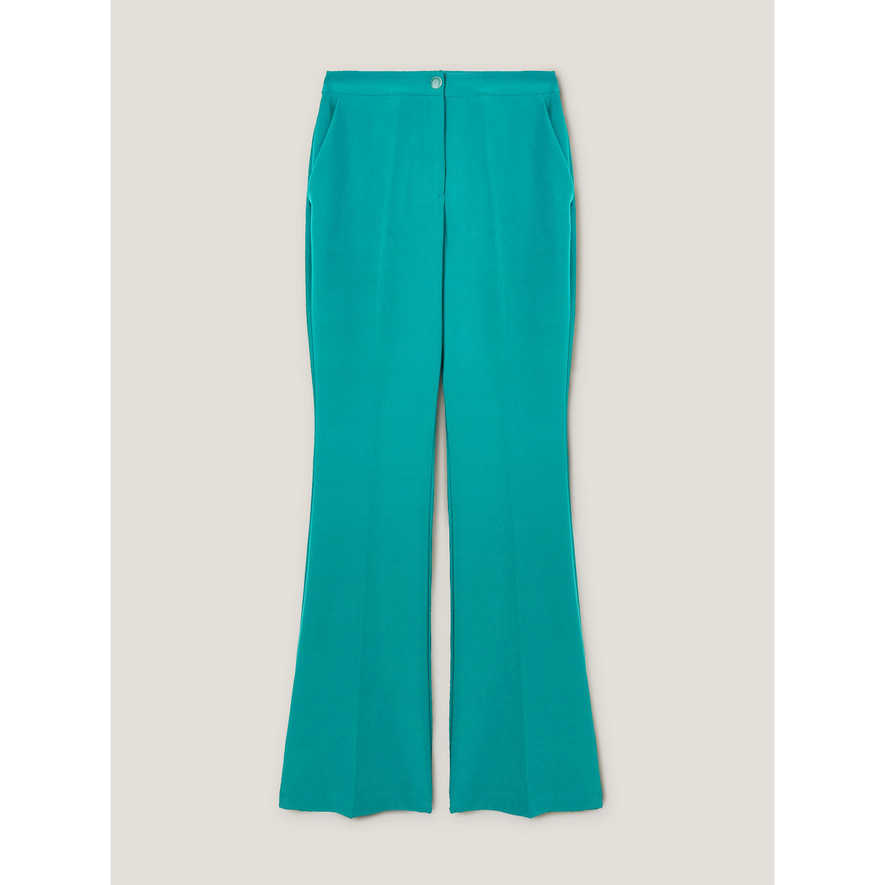 Motivi - Pantalones flare de tejido técnico - Verde