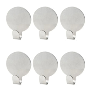Lot de 6 crochets adhésifs muraux Fackelmann Tecno