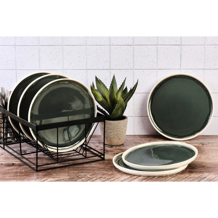 Assiette OXYGEN Ø27cm - 6 pièces - Vert de gris