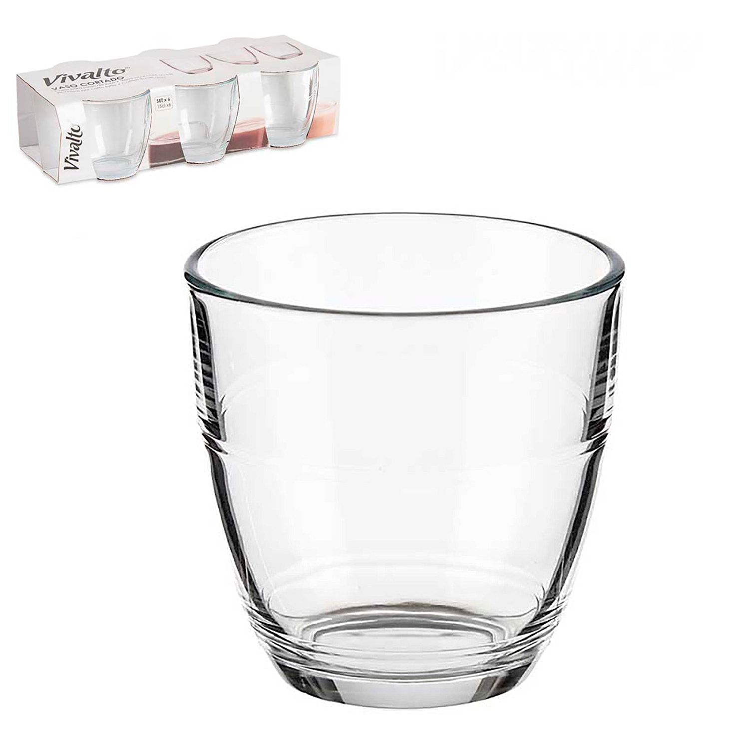 DAM SET 6 BICCHIERI IN VETRO TAGLATO 150ML 13x26x7,5 Cm. Colore trasparente