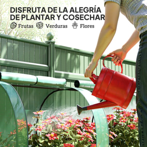Invernadero Pequeño 395x100x80 cm Invernadero de Jardín con 4 Ventanas Enrollables Marco de Acero para Cultivos Plantas Flores Verde