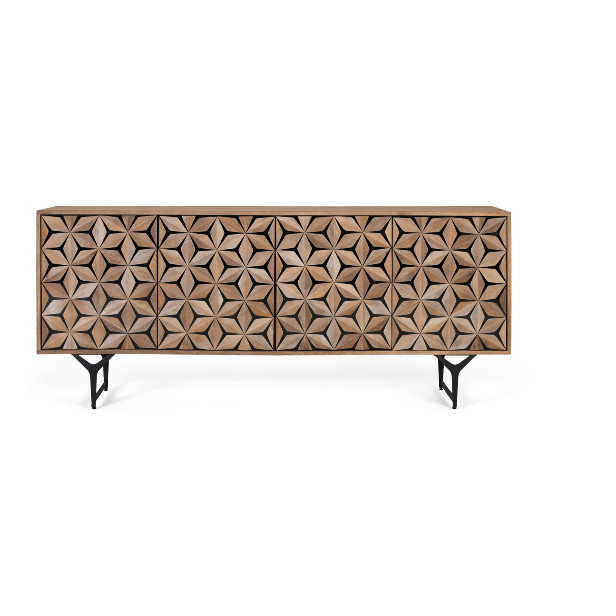 Aparador de Madera de Mango Estilo Contemporáneo Geométrico