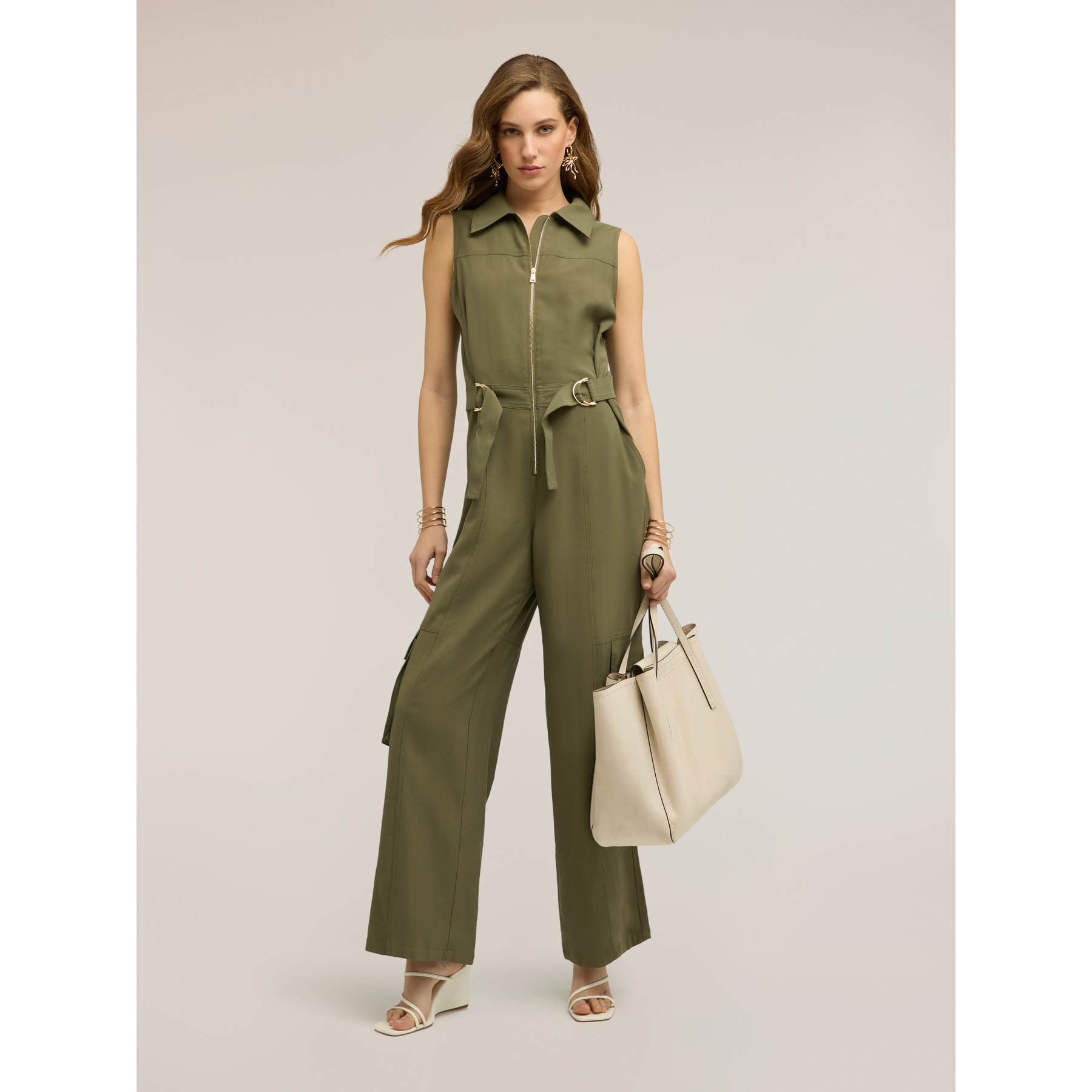 Motivi - Mono largo con bolsillos cargo - Verde militare