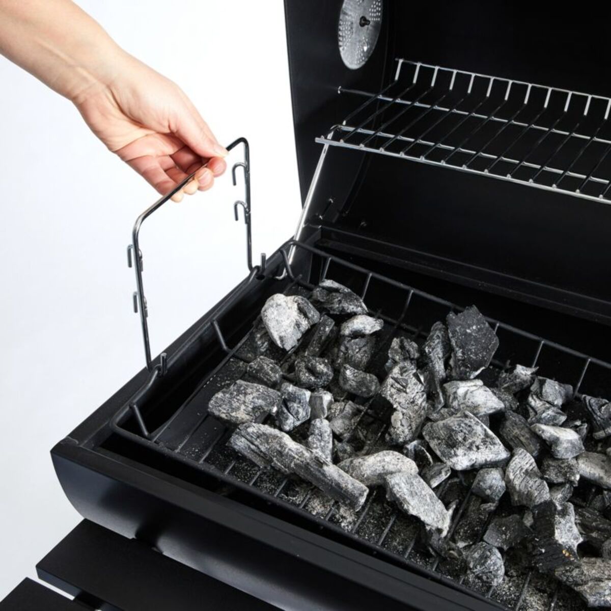 Barbecue charbon ESSENTIELB EBCA1 noir sur chariot, 62x35 cm