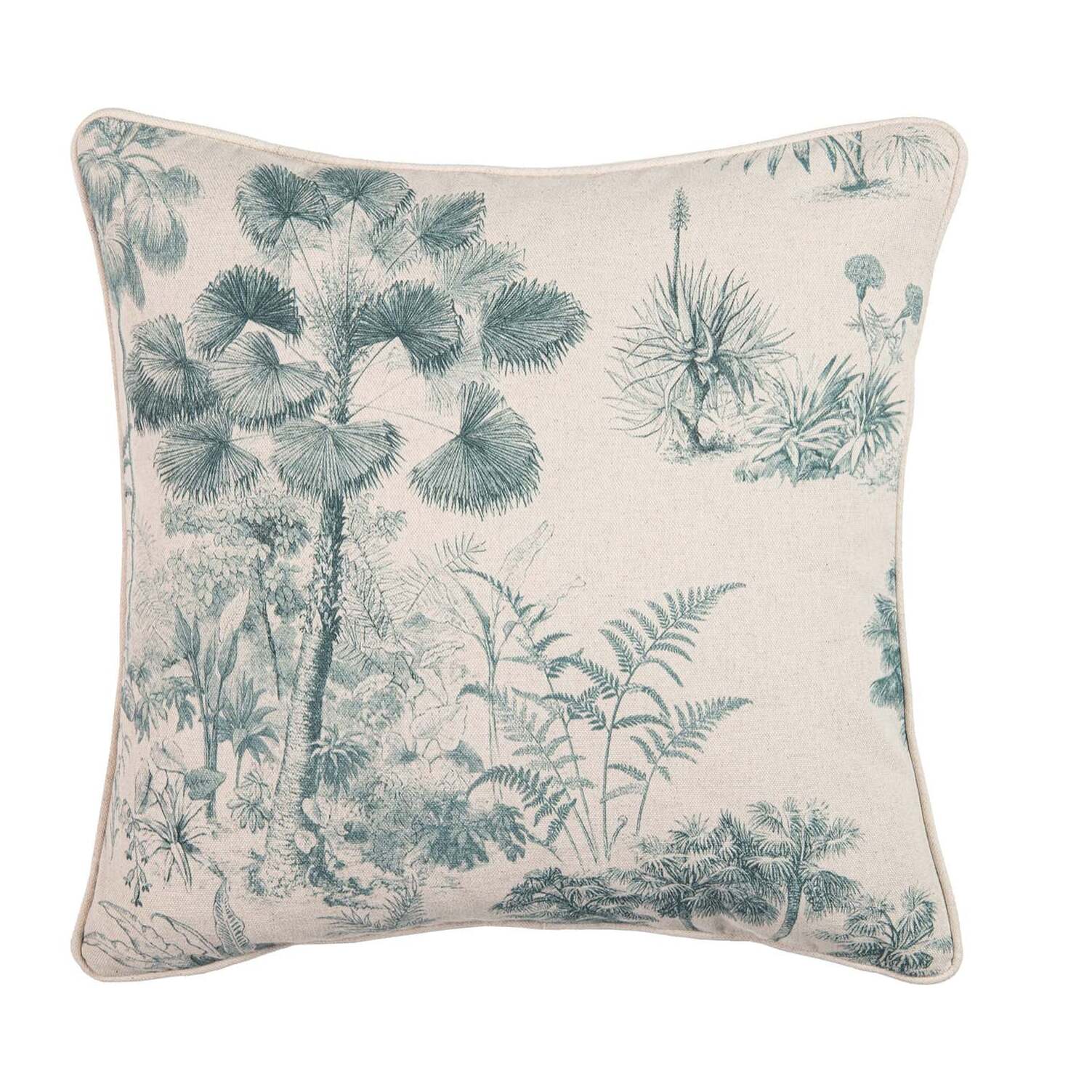 Cojin Lino Naturaleza Azul 45x13x45 Cm