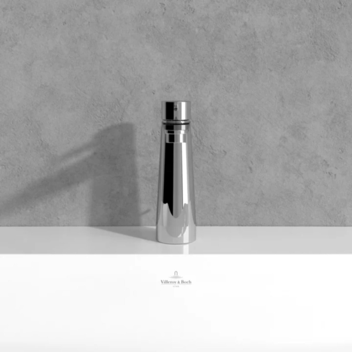 Mitigeur lavabo Conum ouverture dessus avec tirette Chrome Noir mat