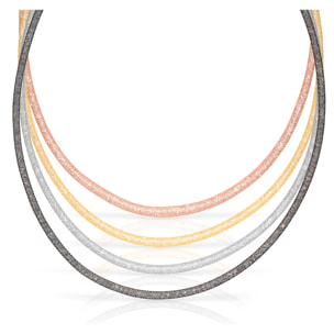 Pack de 4 collares de malla de cobre con relleno de cristal brillante y cierre de mosquetón de cobre.