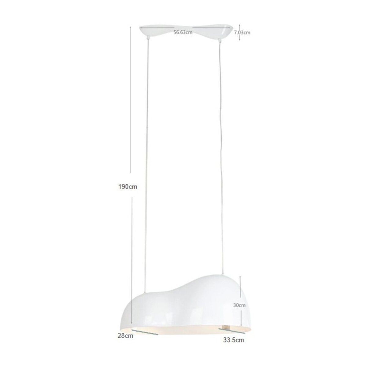 Suspension Cloud Beam Double 70cm argentée Kare Design