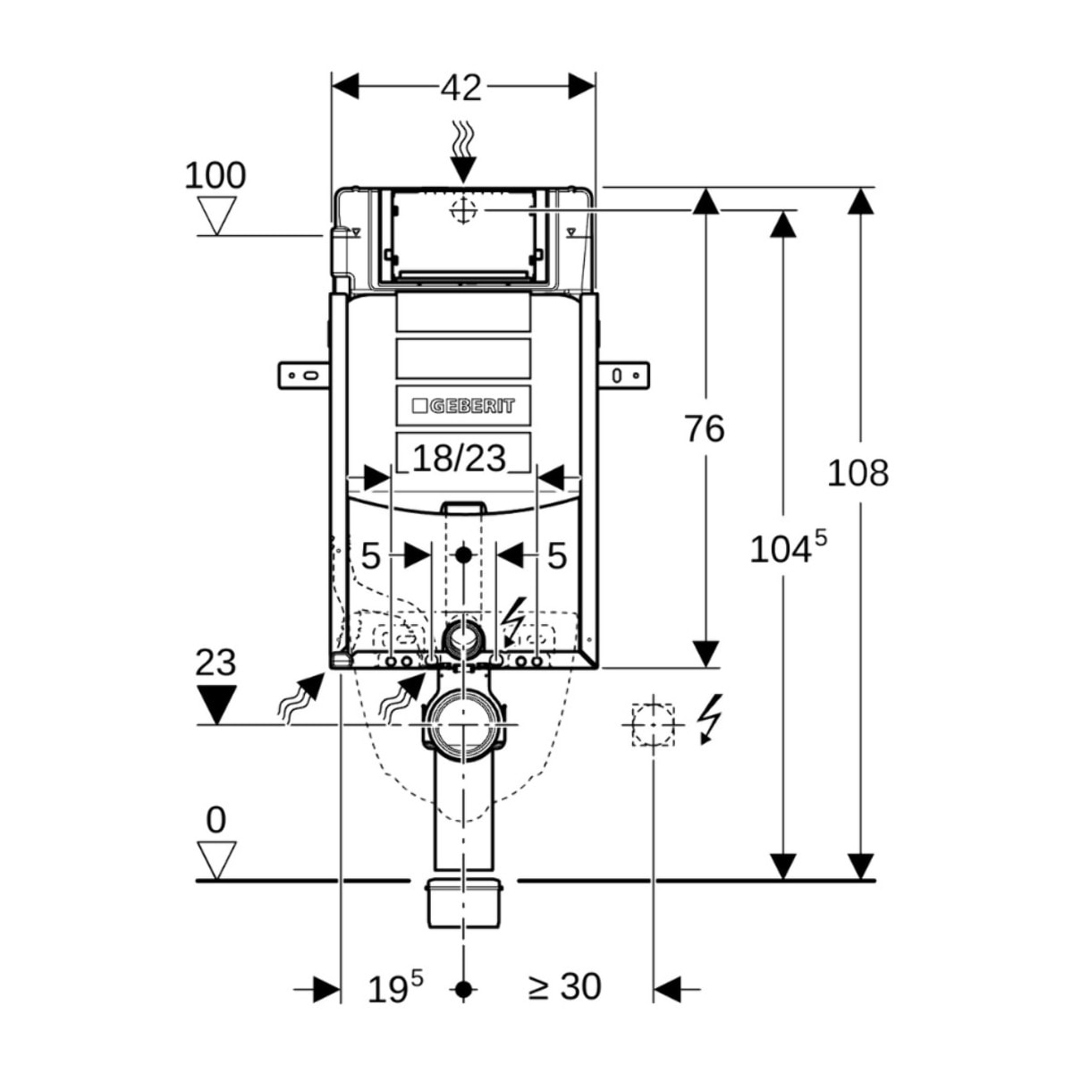 Bâti-support WC mural Geberit Kombifix UP 320 (110.300.00.5)
