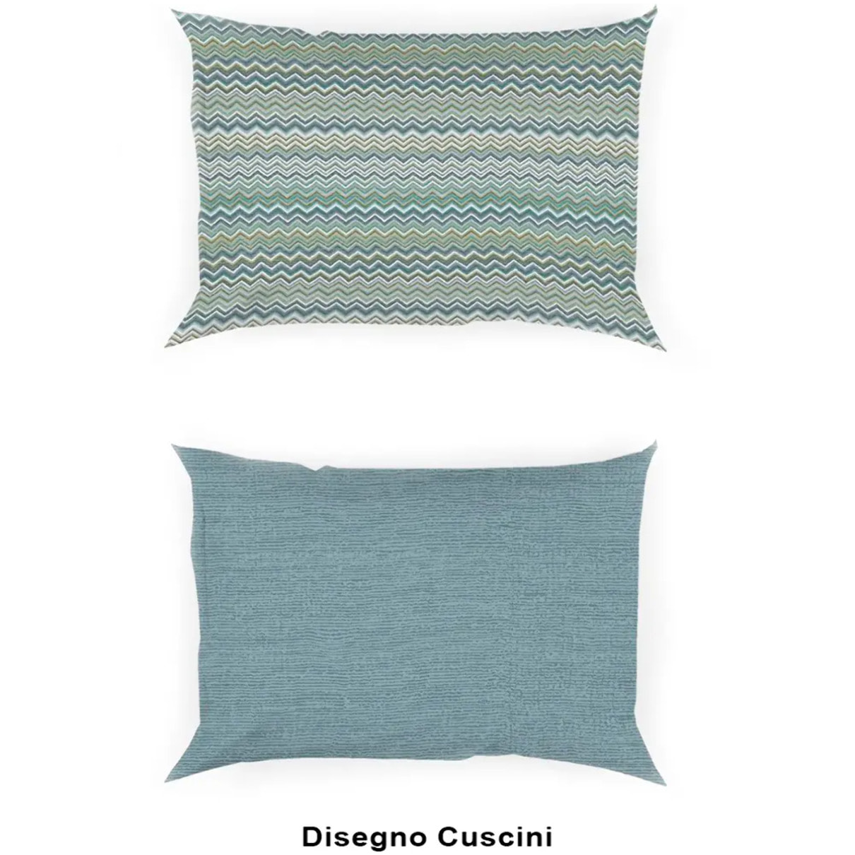 Coppia Federe per cuscini letto BAIA VERDE 100% Cotone e Made in Italy Zig Zag Moderno