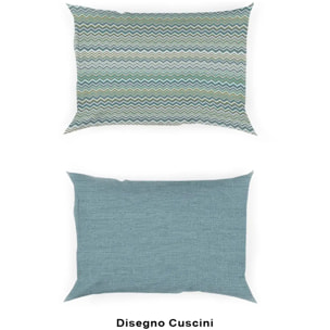 Coppia Federe per cuscini letto BAIA VERDE 100% Cotone e Made in Italy Zig Zag Moderno