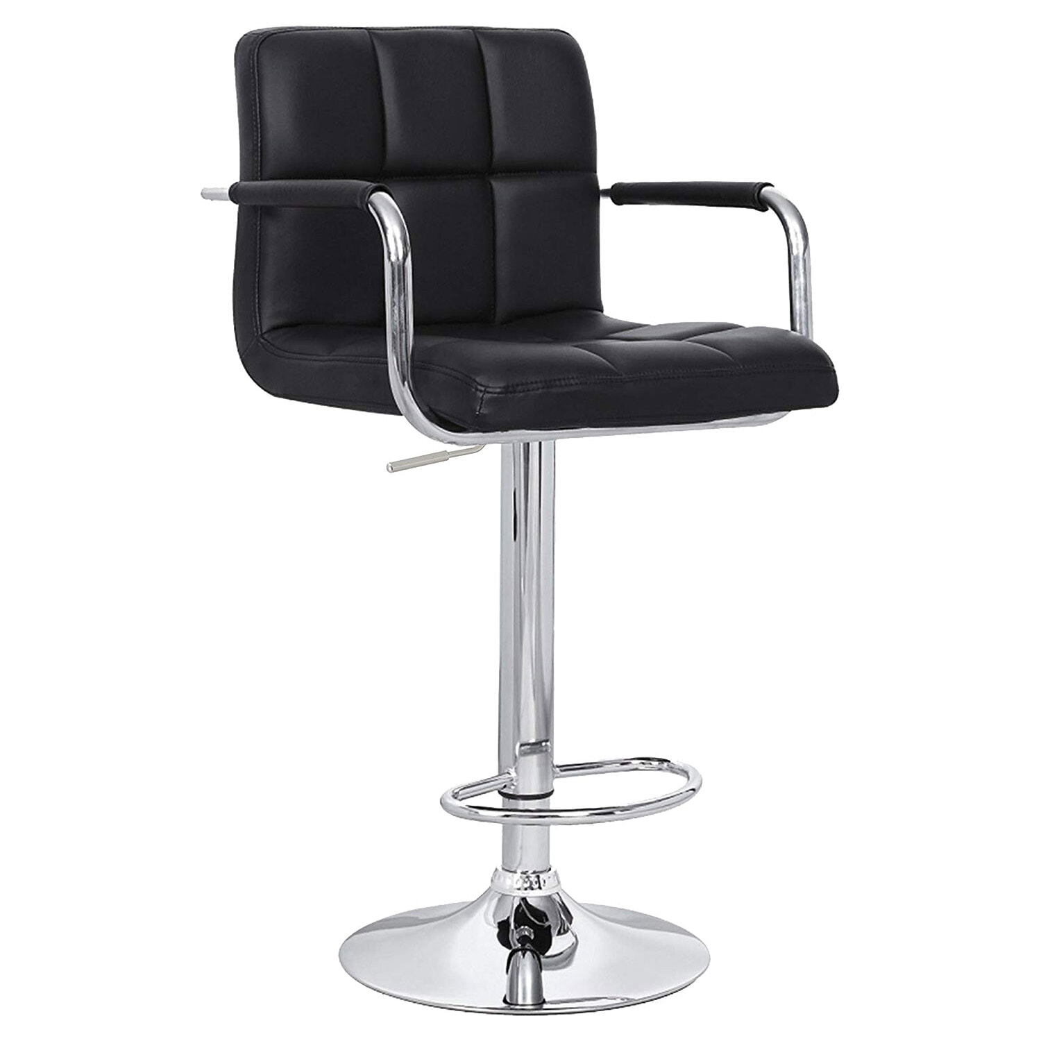 Lot de 2 tabourets de bar noir avec accoudoirs MIKE