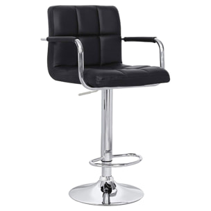 Lot de 2 tabourets de bar noir avec accoudoirs MIKE