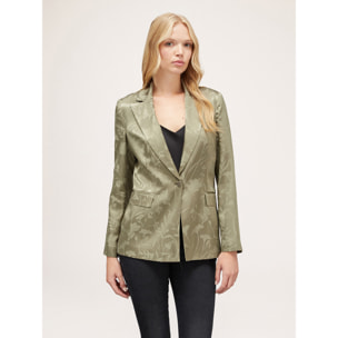 Motivi - Chaqueta de botonadura simple de raso jacquard - Verde