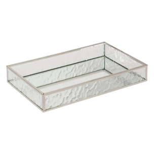 2 plateaux effet miroir "Ania" argent 28x17x4cm