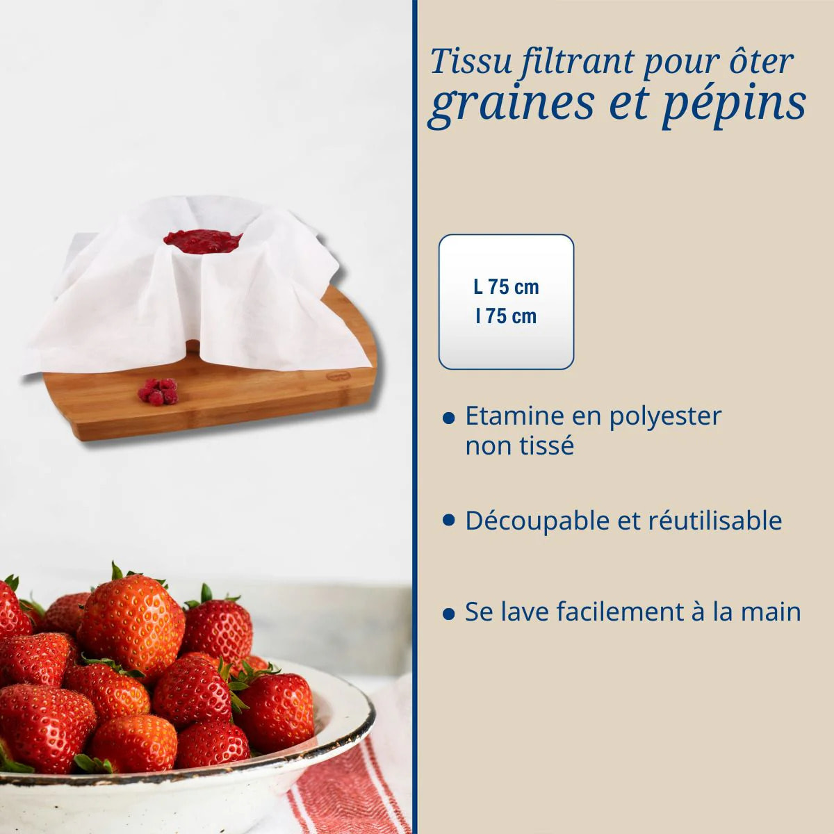 Set de 2 ustensiles pour confiture avec entonnoir et tissu filtrant Dr Oetker