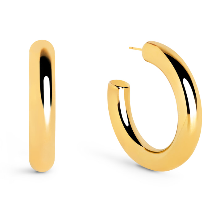 Pendientes Aro El Cairo Acero Baño Oro