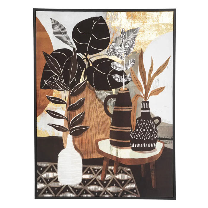 Toile imprimée encadrée "Plante - bois - 58x78 cm