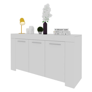 Credenza 3 Ante Design Con 5 Vani Capienti Multi Spazio Stile Moderno Nairobi Per  Soggiorno Cucina Sala Da Pranzo, Mobile Tv  144 x 80 x 42 cm Bianco