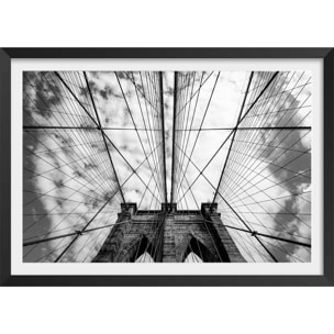 Affiche deco Brooklyn Bridge details Affiche + cadre en bois - Noir
