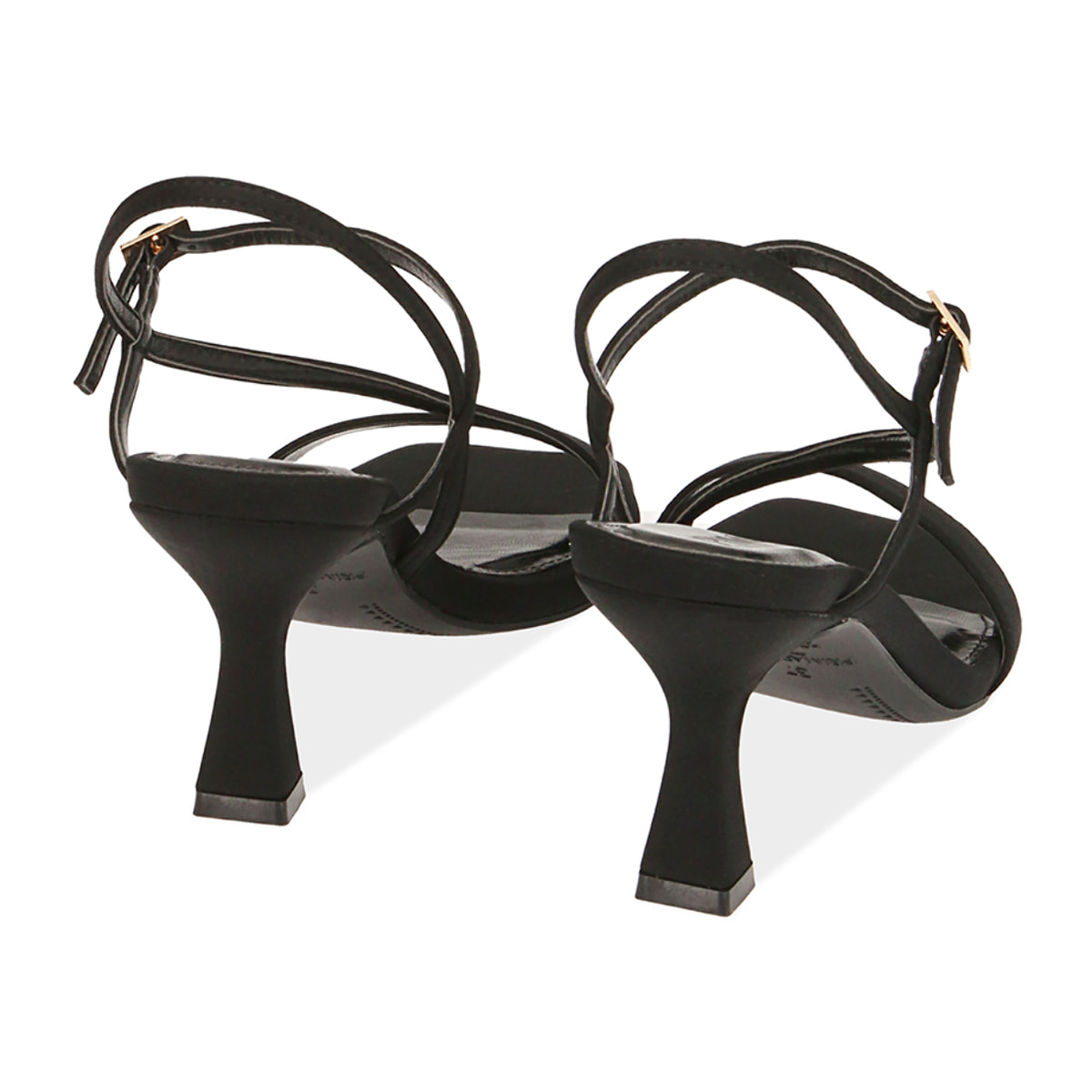 Sandali neri in lycra, tacco 7,5 cm