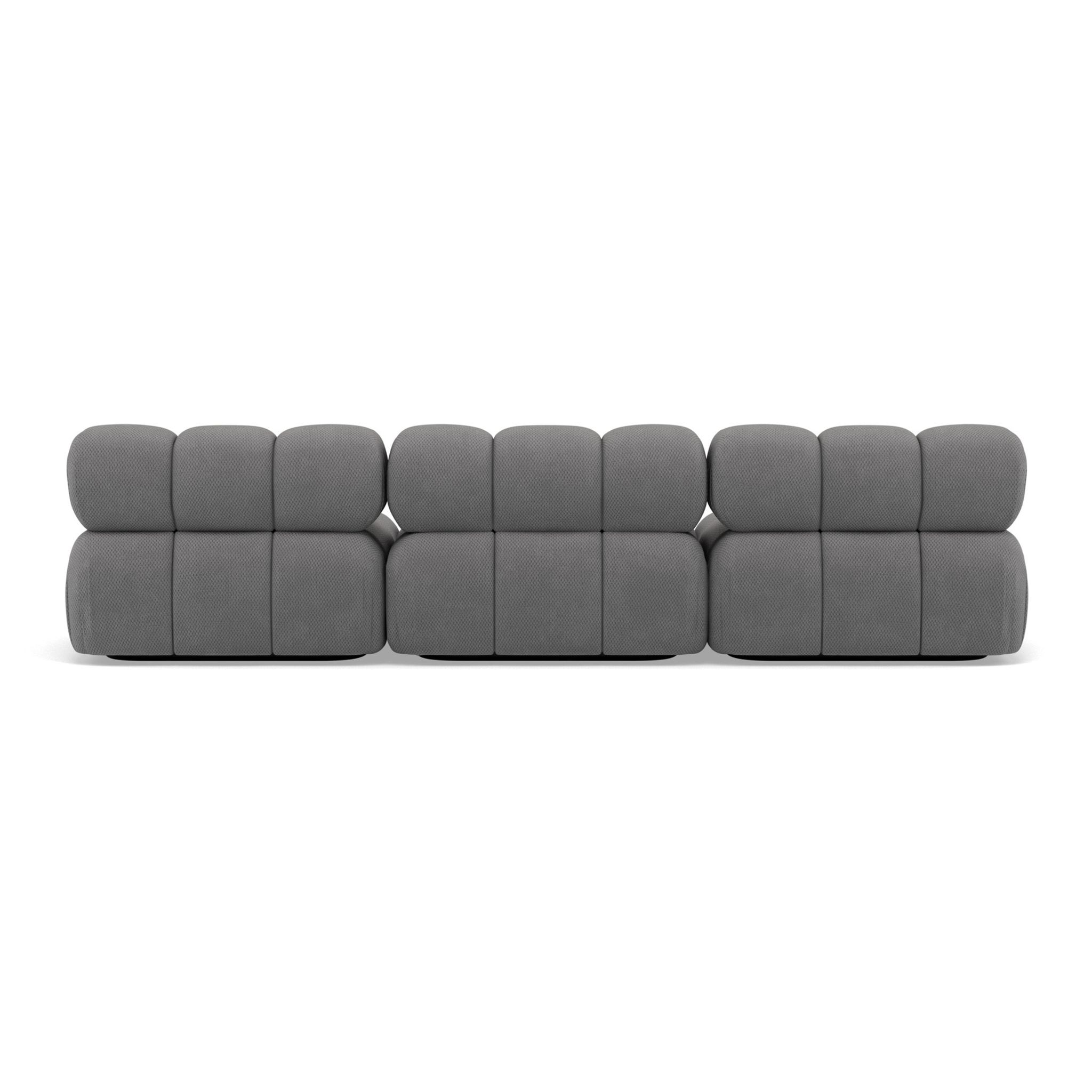 Ruby - canapé droit modulable 3 places en velours texturé - Gris