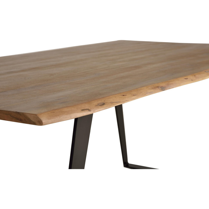Mesas de Comedor de Madera de Acacia 205 Cm Estilo Industrial Moderno