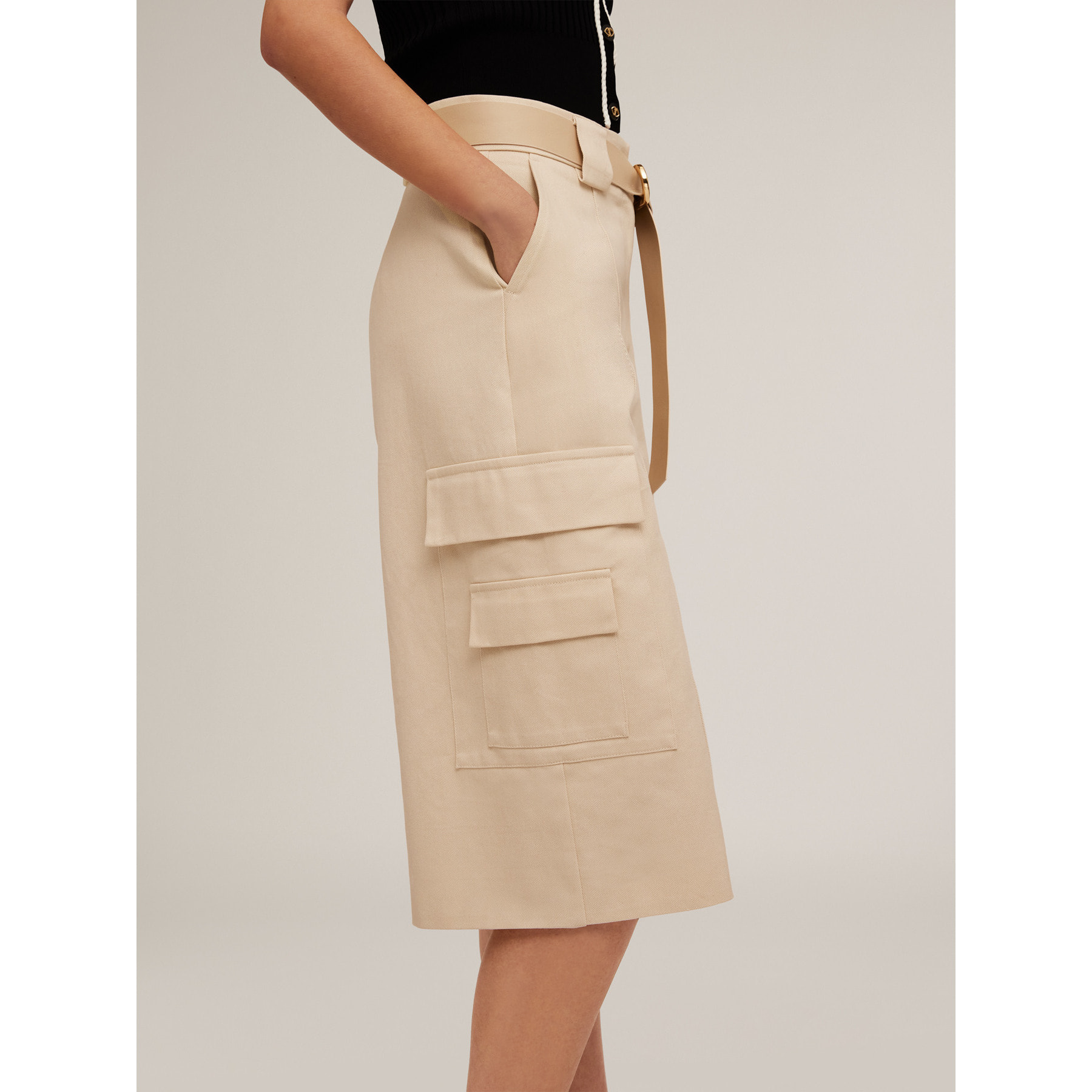 Motivi - Bermudas con bolsillos cargo - Beige