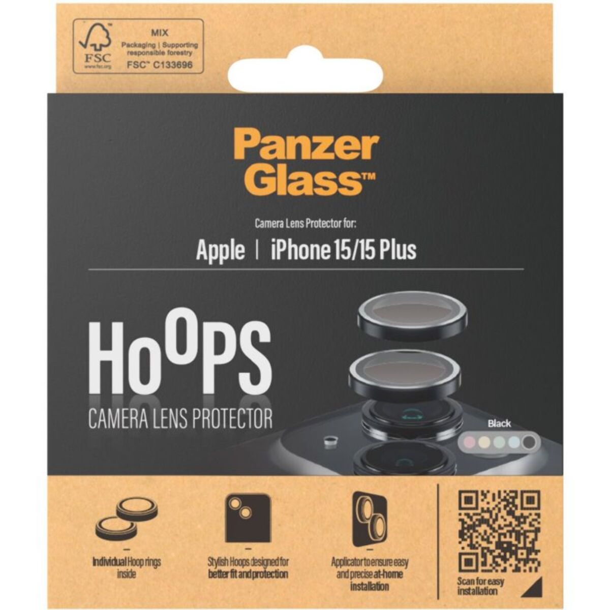 Protège objectif PANZERGLASS iPhone 15 / 15 Plus protège objectif